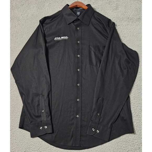 Star War's Galaxy's Edge Black Long Sleeve Cast Member Dress Shirt Black Size L‎ - Picture 2 of 8